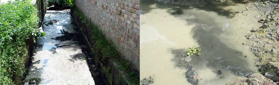 Industrial waste is directly flowing into the fresh water bodies leading to contamination of the rivulet.